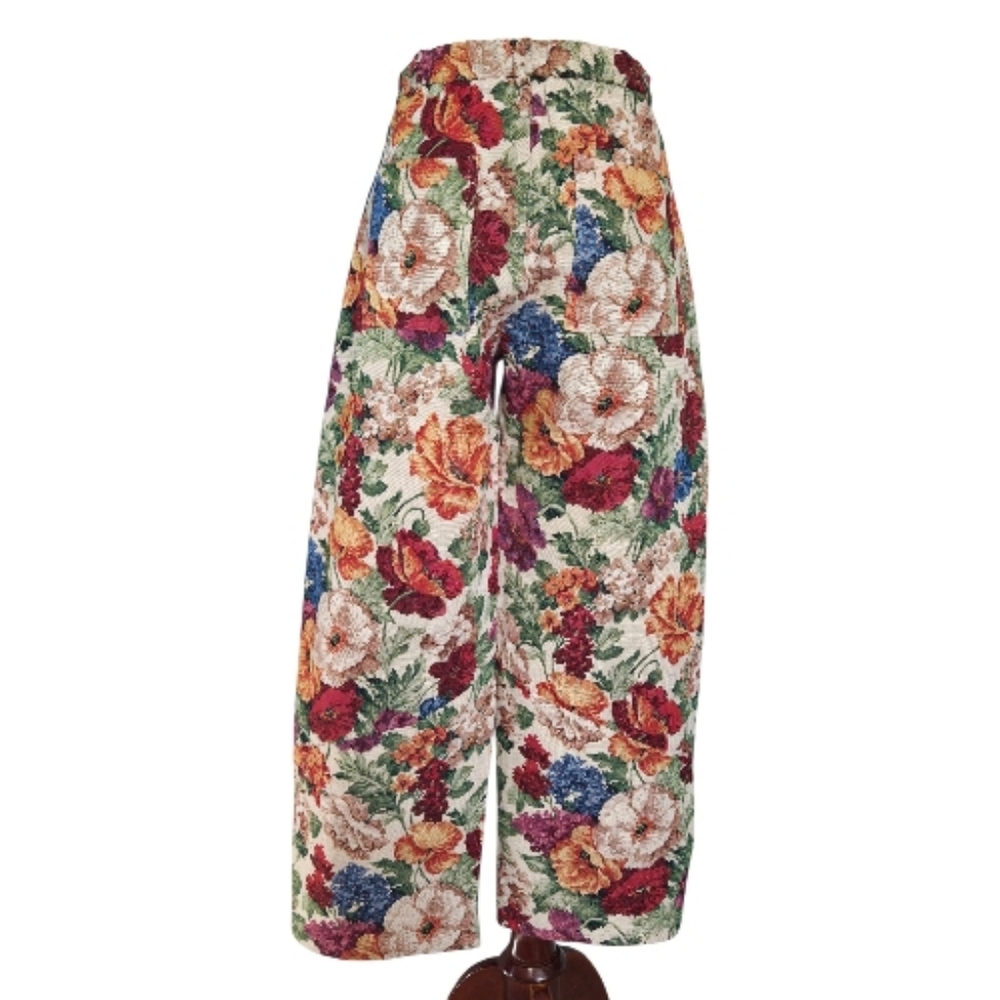 Davi & Dani Floral Tapestry Pants – Size Small – Boho Barrel Leg - Picture 2 of 13